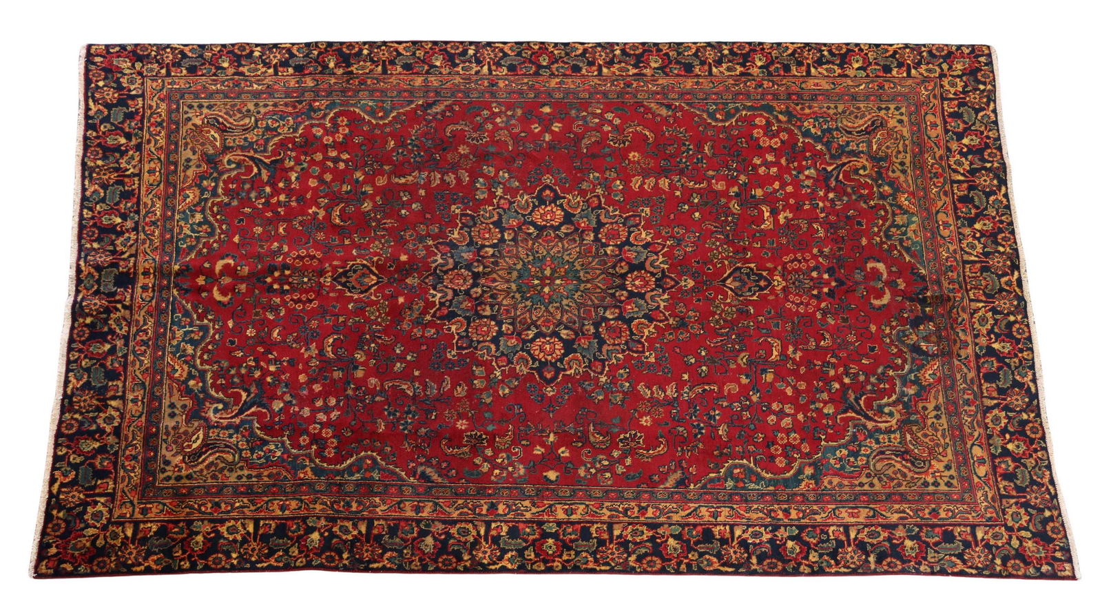 HAND-TIED PERSIAN MASHAD RUG, 9'9" X 7'1" (1 of 3)