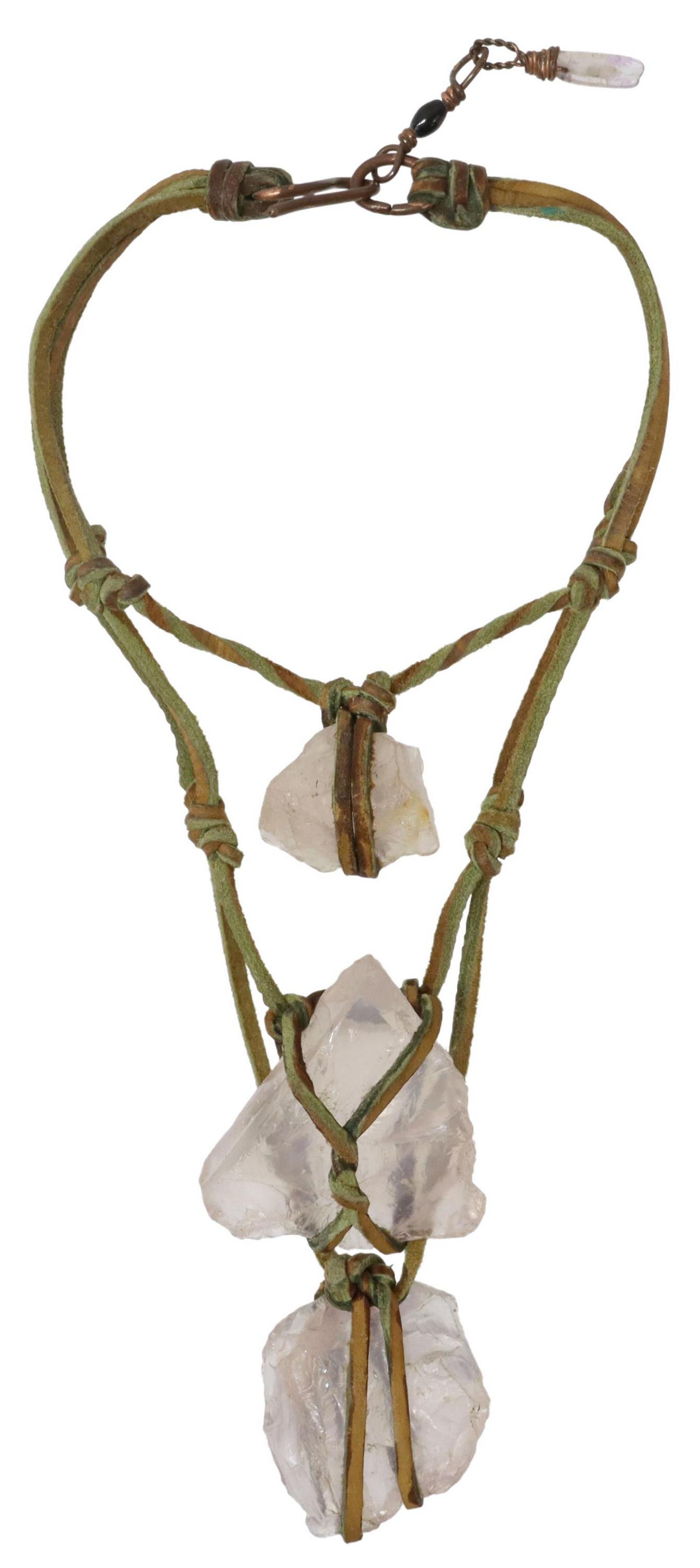 ANOTHAI HANSEN STATEMENT NECKLACE, ROSE QUARTZ (1 of 4)