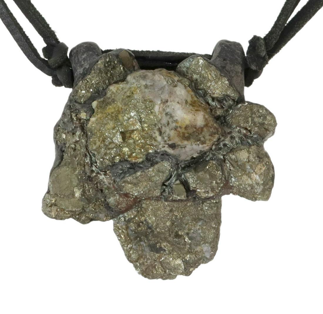 ANOTHAI HANSEN STATEMENT NECKLACE, RAW PIRITE (1 of 4)