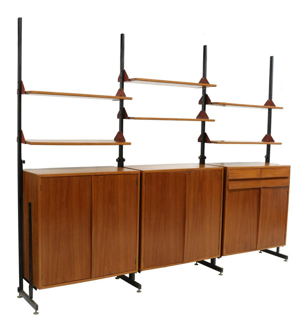 ITALIAN MID-CENTURY MODERN TEAK MODULAR WALL UNIT (1 of 6)