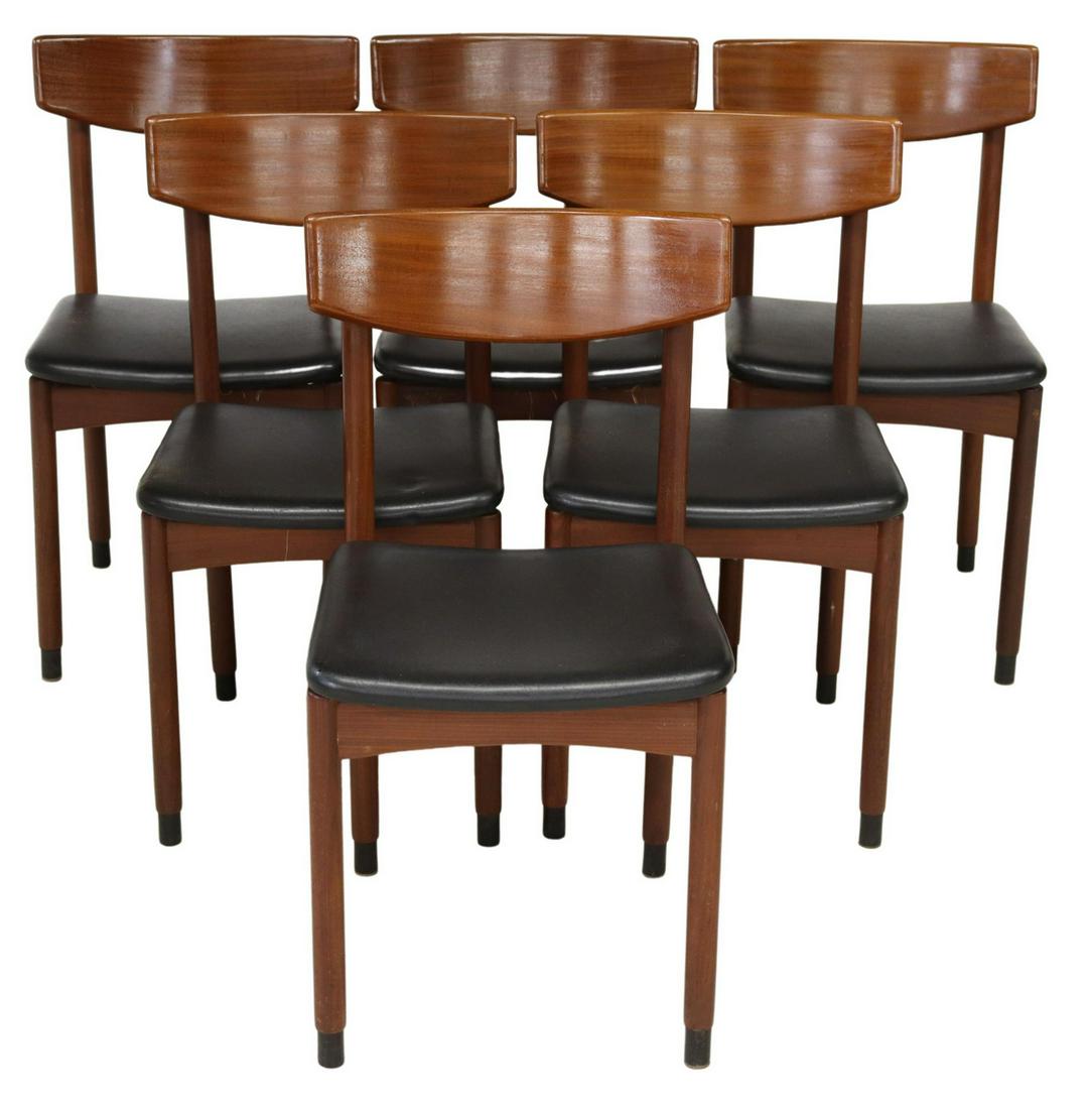 (6) ITALIAN MID-CENTURY MODERN TEAK DINING CHAIRS (1 of 3)