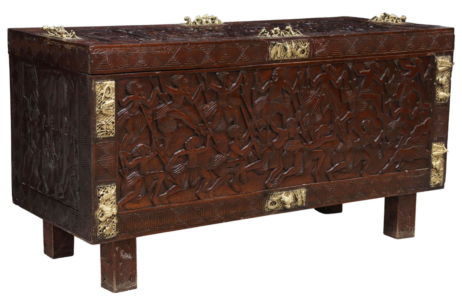 AFRICAN FIGURAL CARVED CHEST (1 of 7)