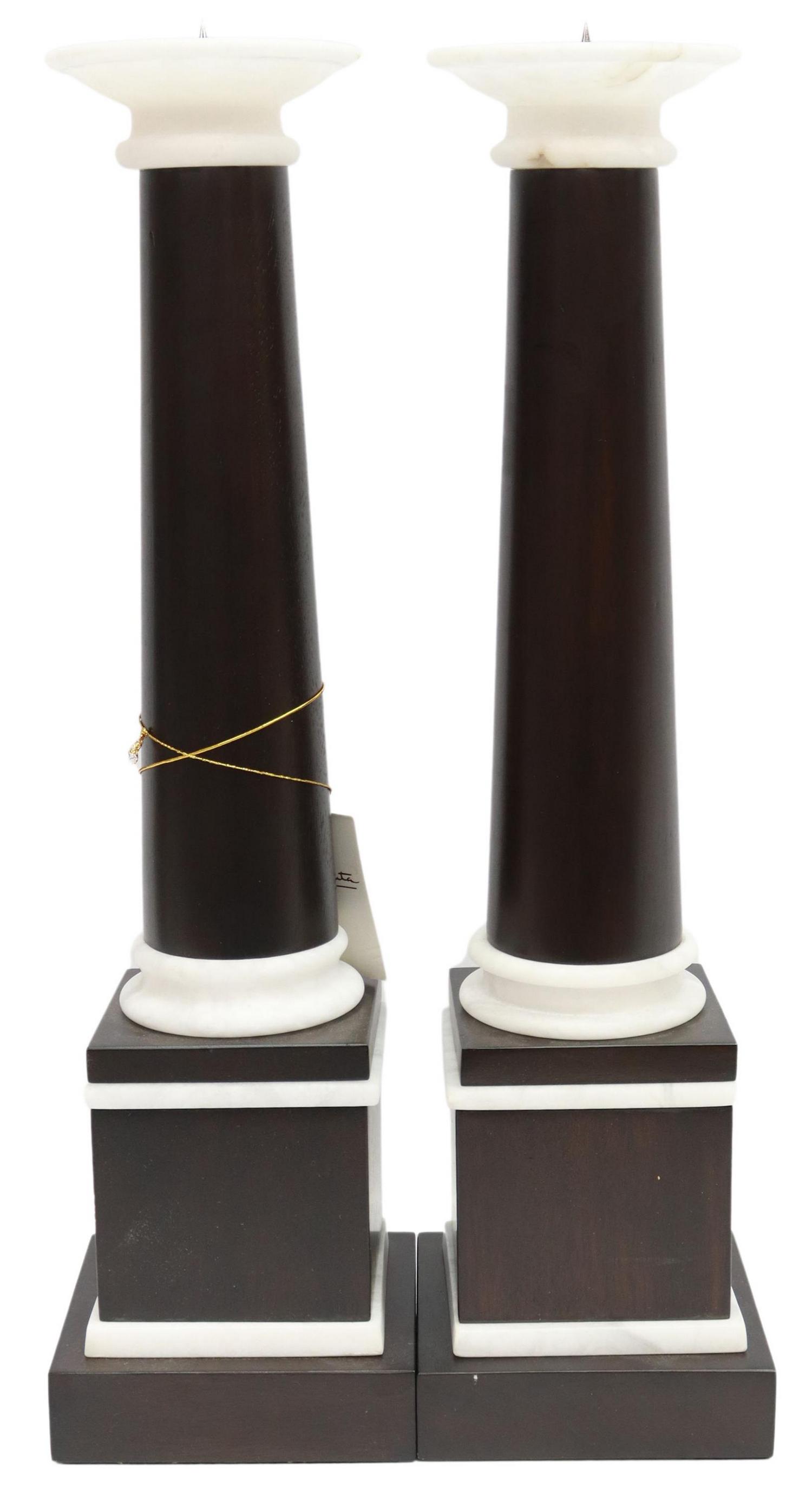 (2) OSCAR DE LA RENTA WOOD & STONE CANDLESTICKS (1 of 6)