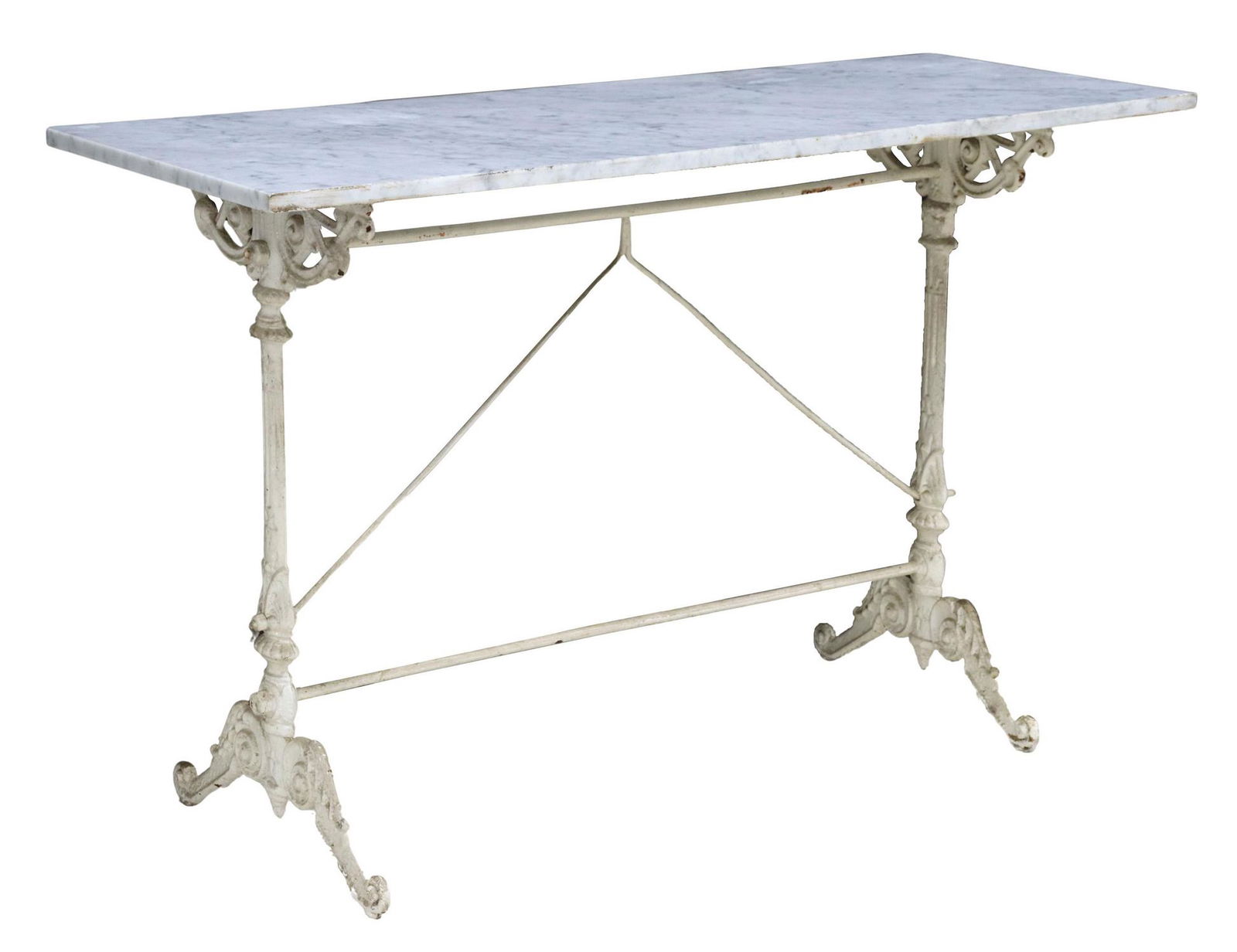 CONTINENTAL MARBLE-TOP CAST IRON BISTRO TABLE (1 of 4)
