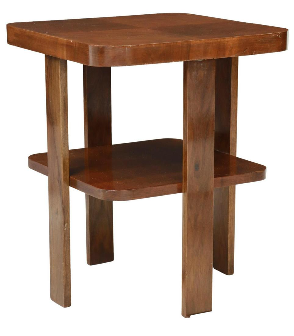 ART DECO WALNUT TWO-TIER SIDE TABLE (1 of 4)