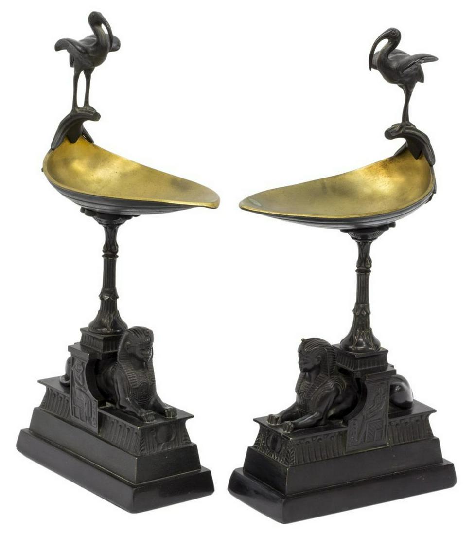 (2) FRENCH EMPIRE STYLE SPHINX IBIS CANDLE HOLDERS (1 of 4)