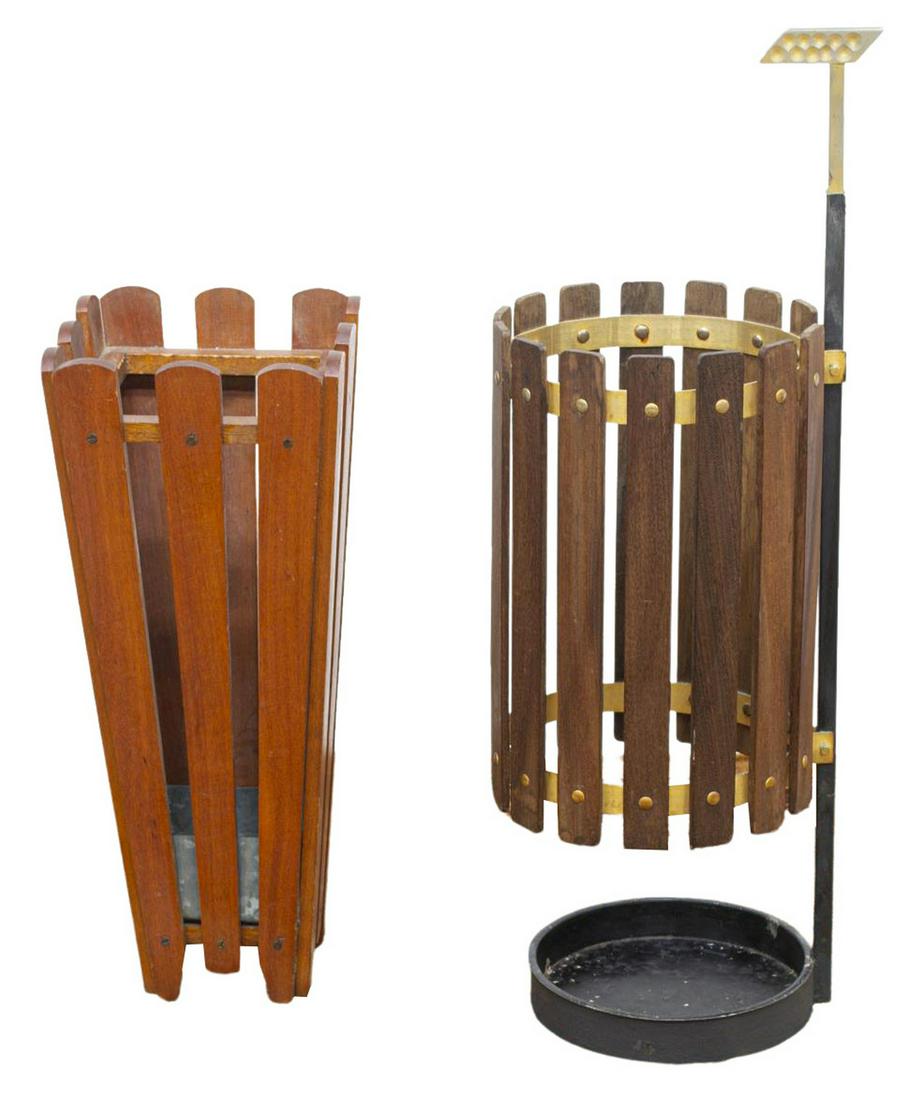 (2) ITALIAN MID-CENTURY & SLATTED UMBRELLAS STANDS (1 of 2)