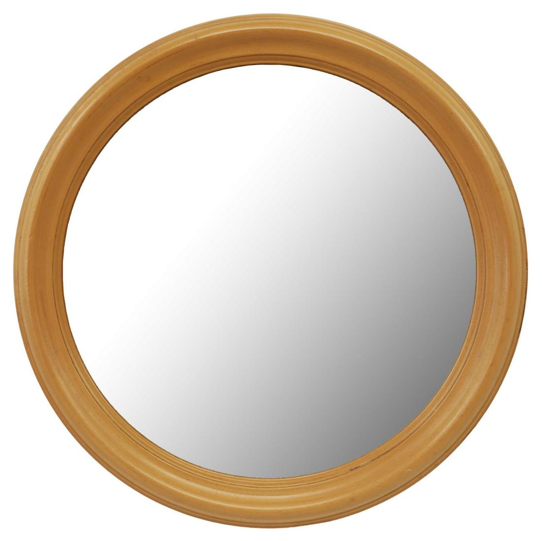 MOLDED CIRCULAR MAPLE WALL MIRROR (1 of 3)