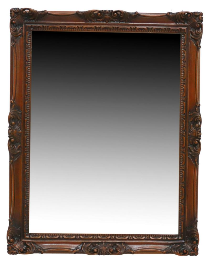 DECORATIVE MAHOGANY BEVELED WALL MIRROR (1 of 3)