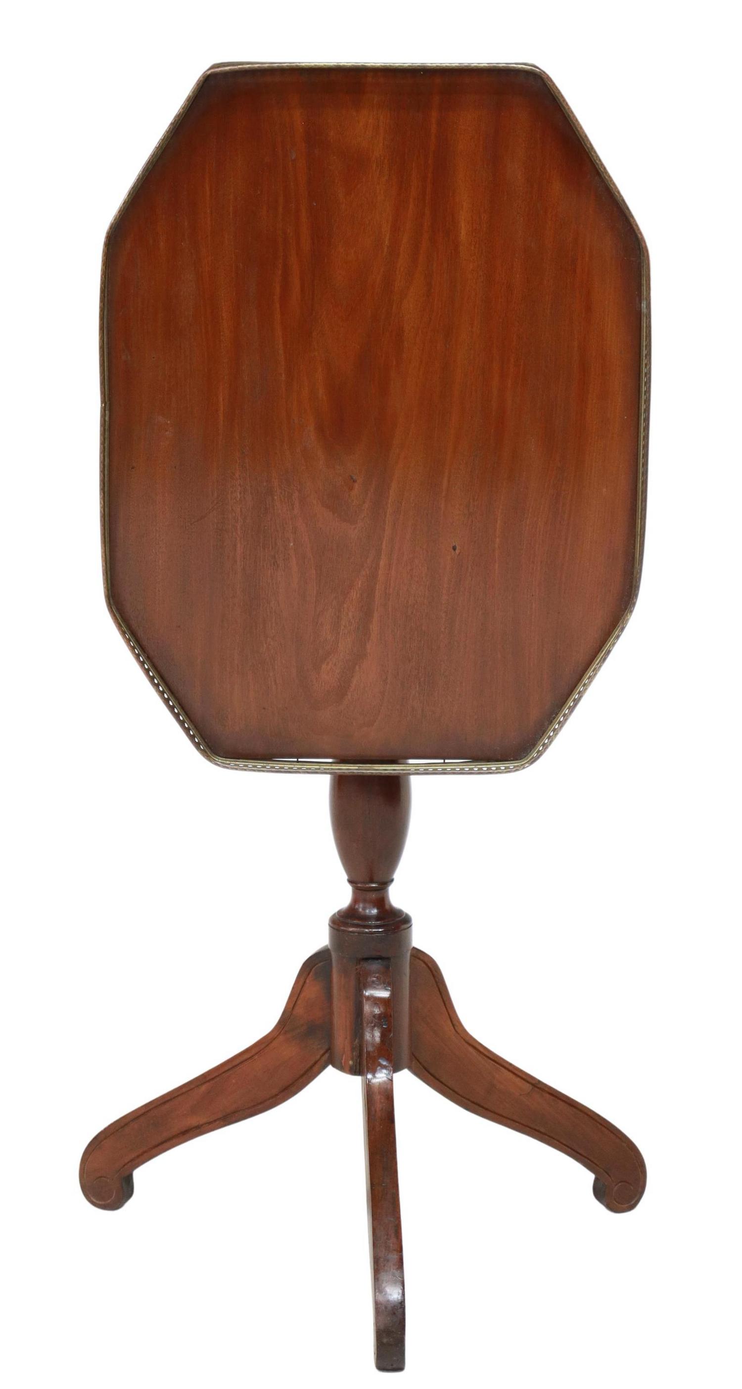 BRASS GALLERIED TILT-TOP TEA TABLE (1 of 5)