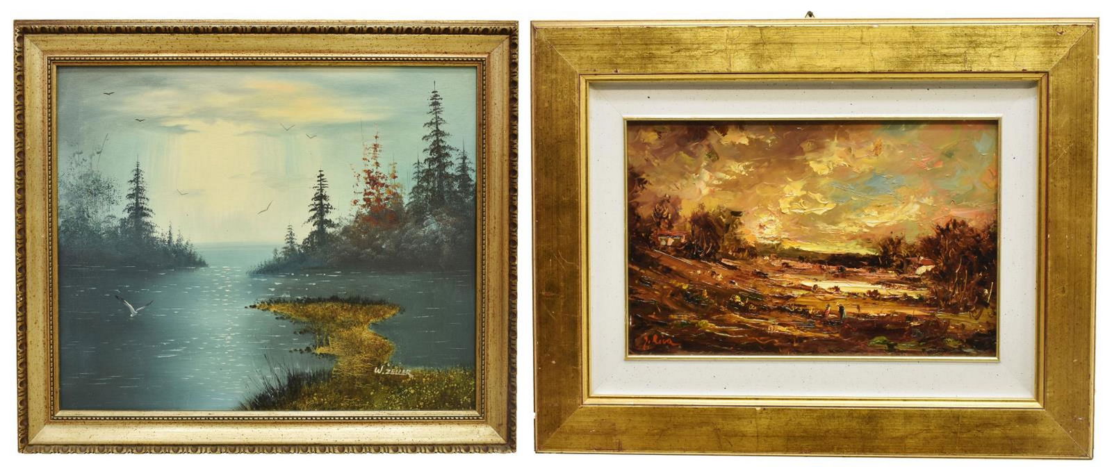 (2) ZELLER & GIUSEPPINA RIVA LANDSCAPE PAINTINGS (1 of 6)