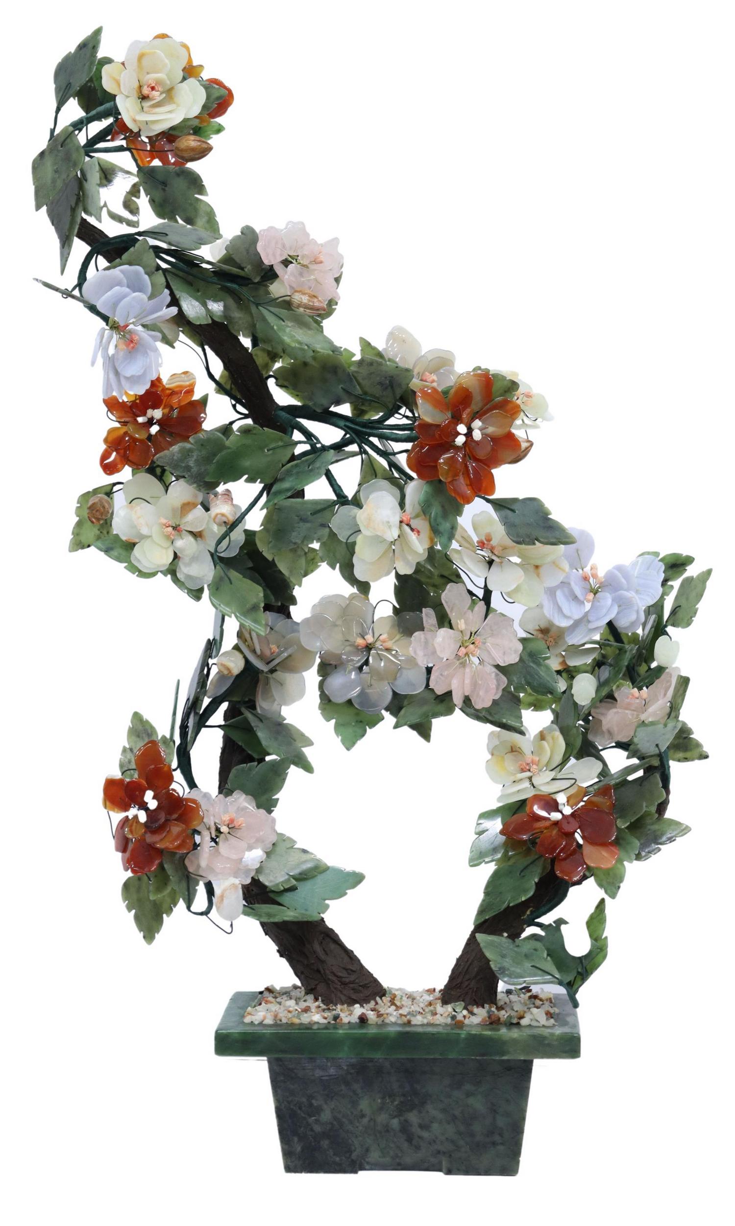 JADE BONSAI TREE SCULPTURE, 25.5"H (1 of 3)