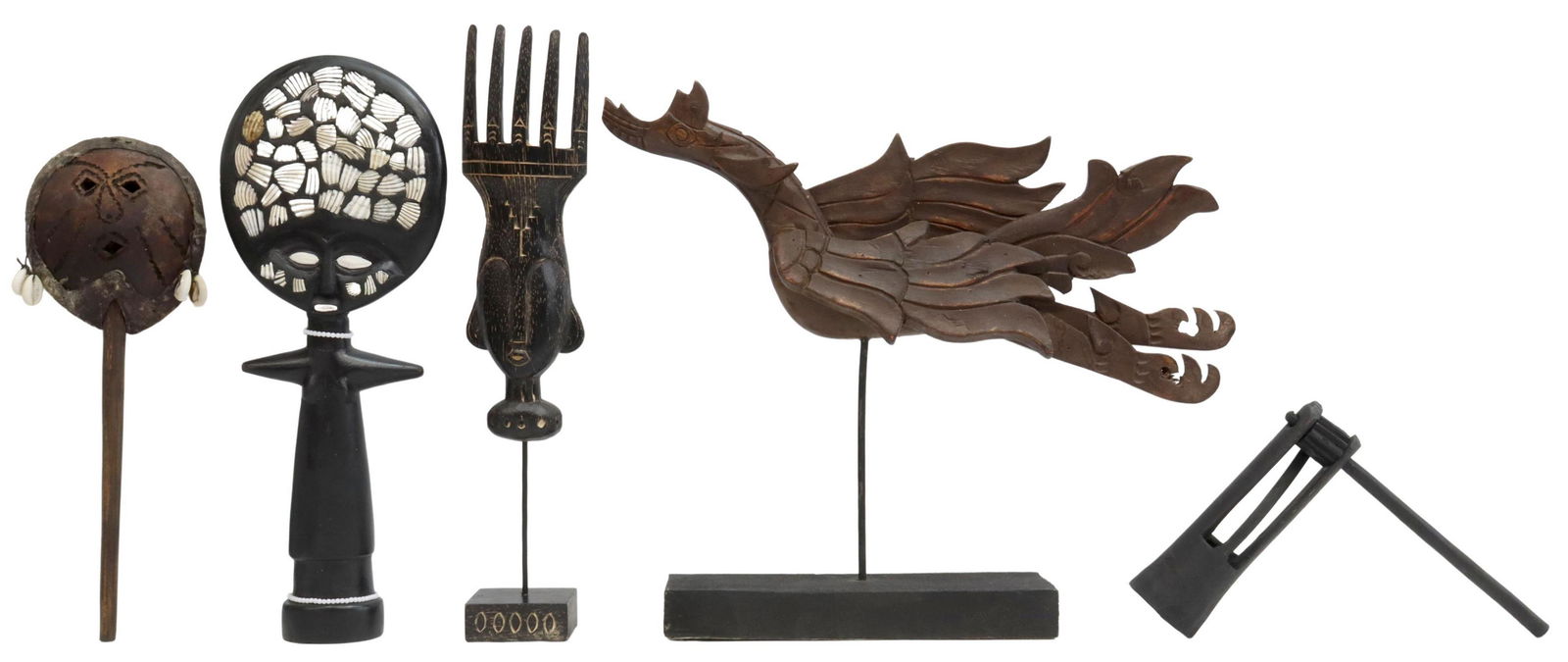 (5) DECORATIVE TRIBAL ITEMS ASHANTI AKUA'BA FIGURE (1 of 5)