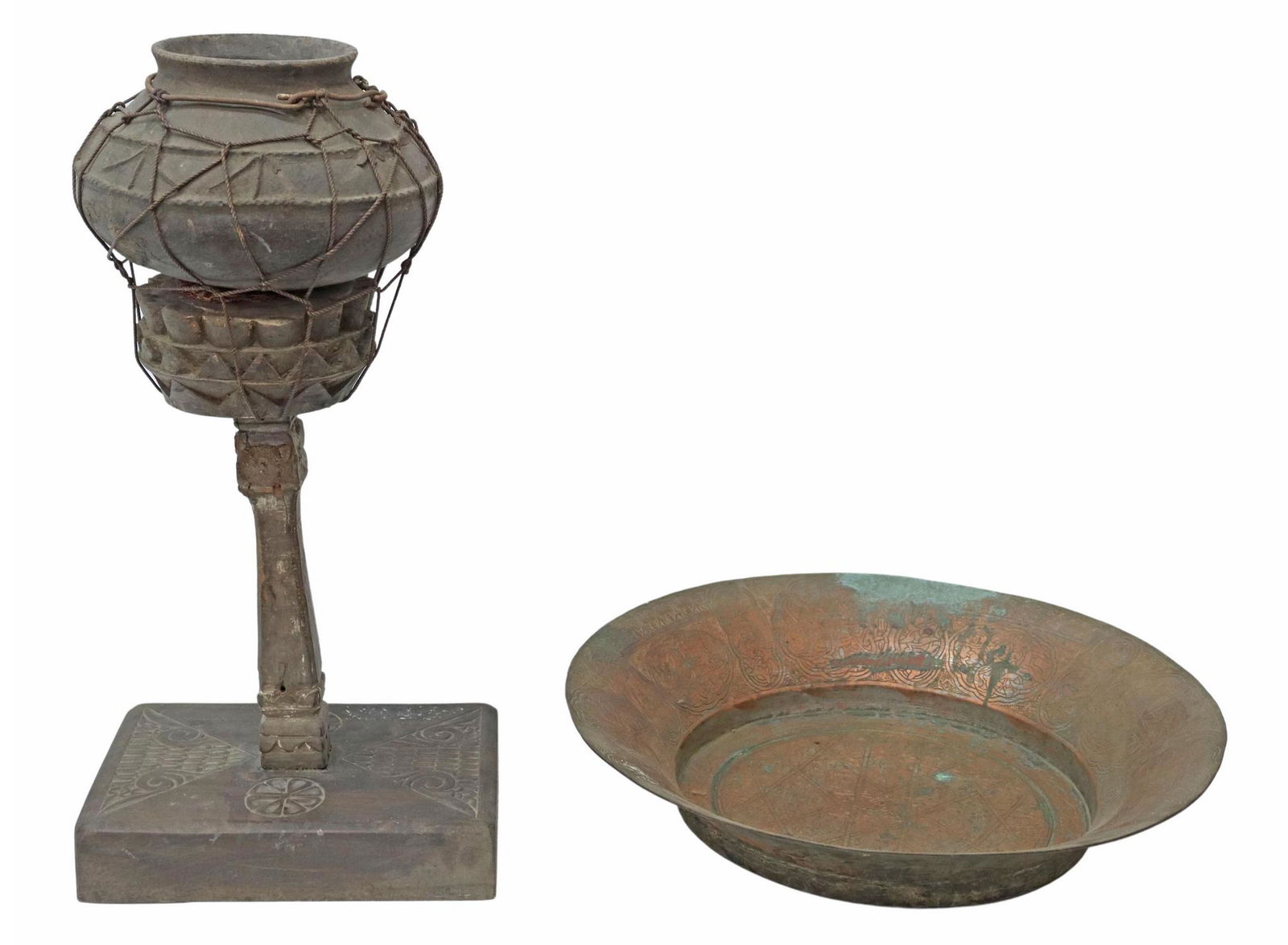 (2) COPPER & CERAMIC DECORATIVE BOWLS (1 of 5)