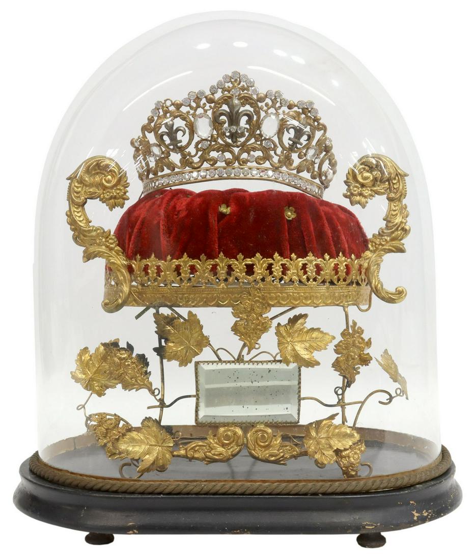 FRENCH GLOBE DE MARIEE RHINESTONE TIARA CLOCHE (1 of 6)