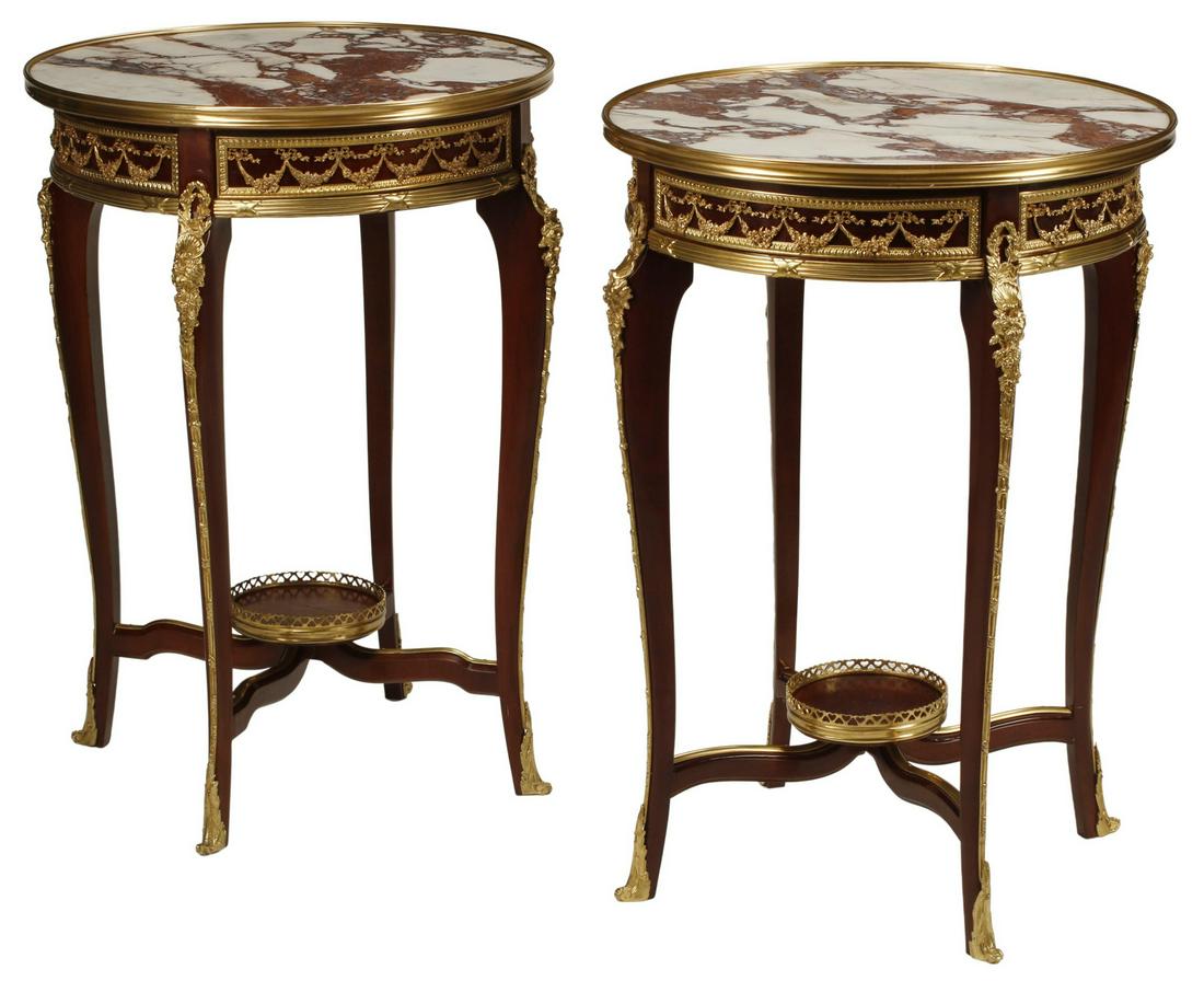 (2) FRENCH LOUIS XV STYLE ORMOLU-MOUNTED GUERIDONS (1 of 5)