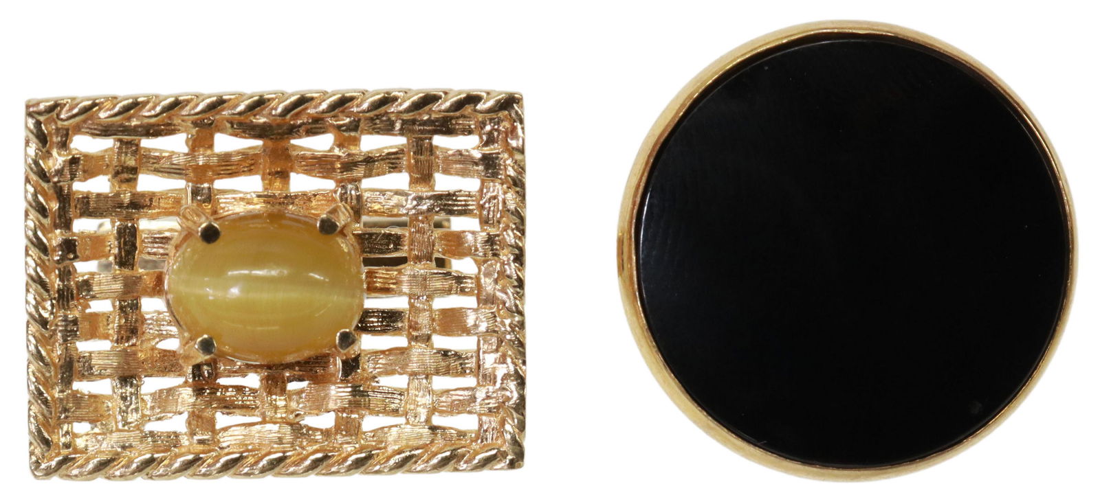 (2) GENT'S 14KT YELLOW GOLD CUFFLINKS, NOT A PAIR (1 of 4)