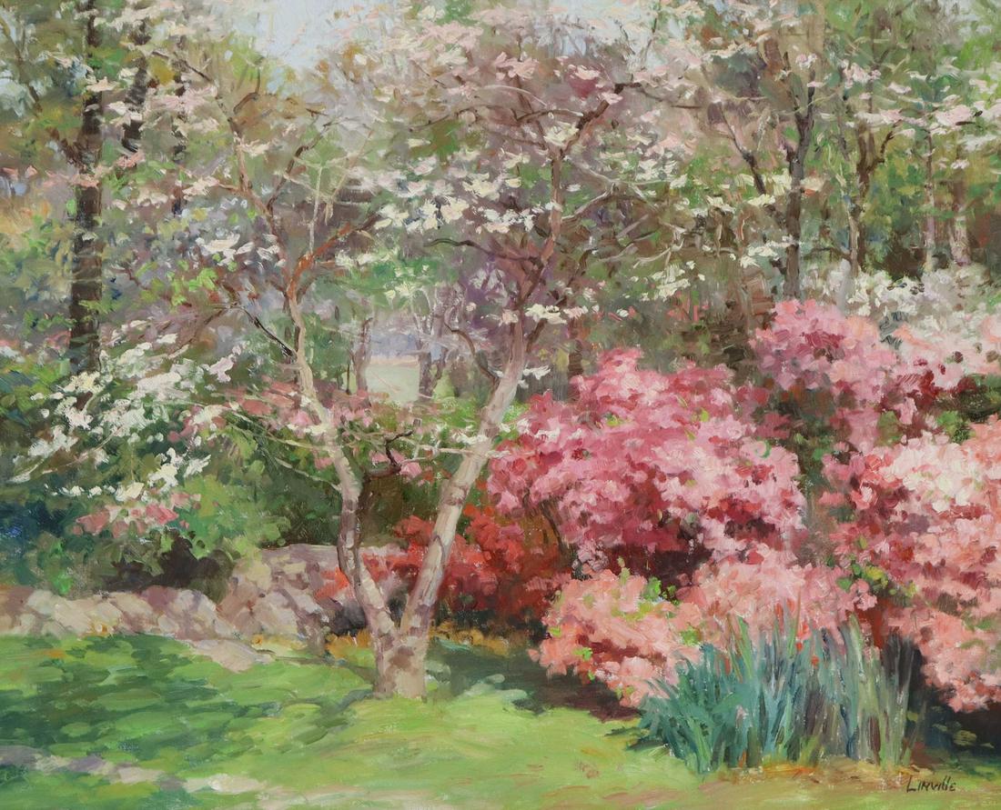 MARLIN LINVILLE (D.2001) GARDEN FLOWERS, 24" X 30" (1 of 4)