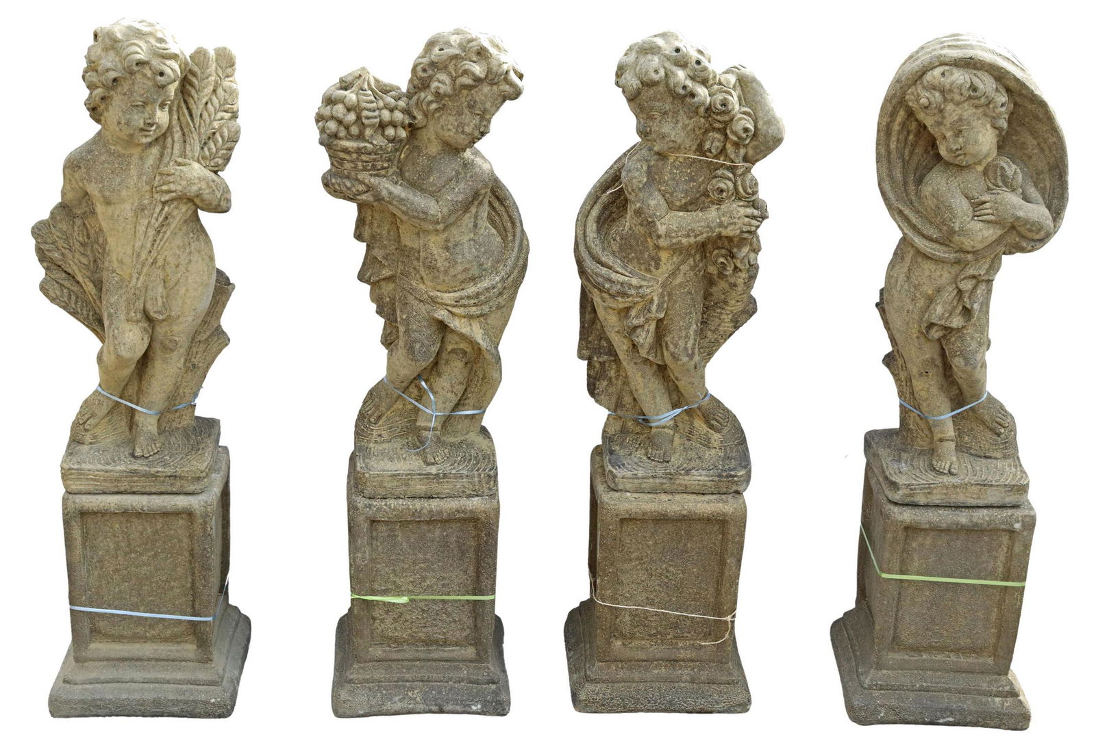 (LOT) CAST STONE FOUR SEASONS STATUES, 43"H (1 of 2)