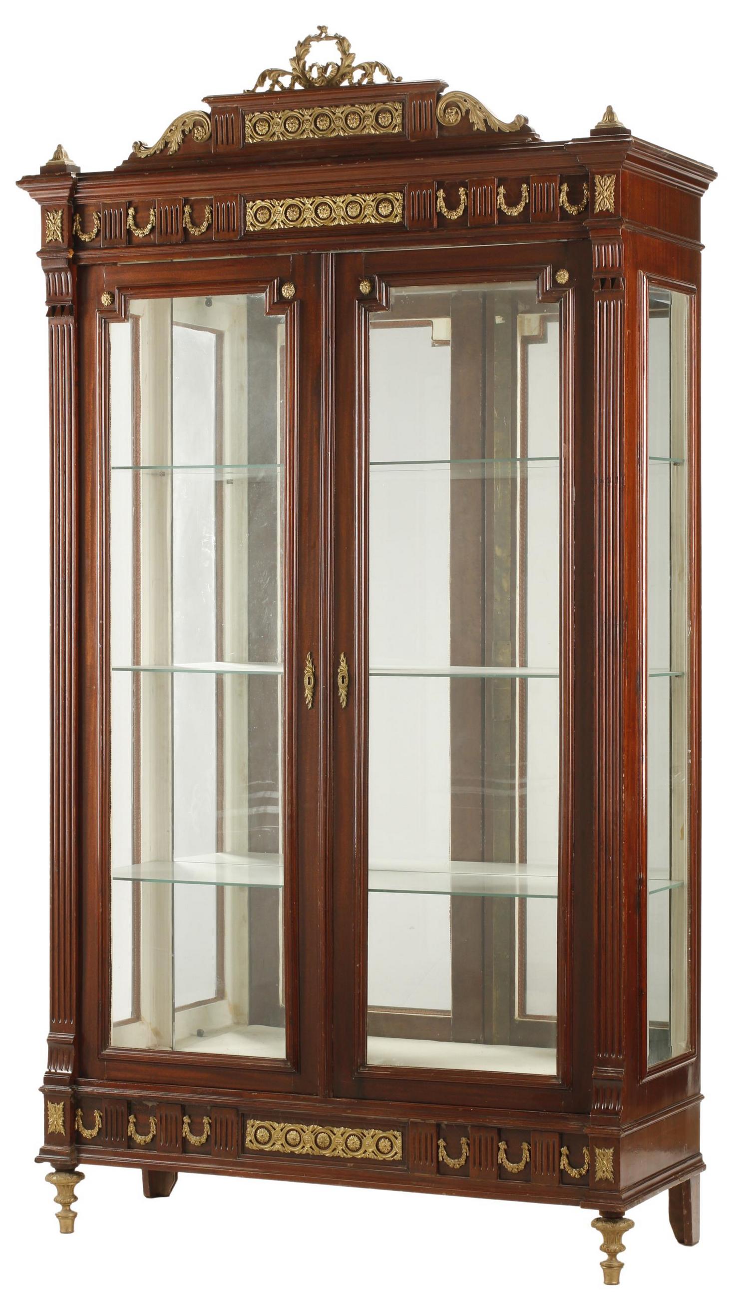 FRENCH LOUIS XVI STYLE ORMOLU-MOUNTED VITRINE (1 of 4)