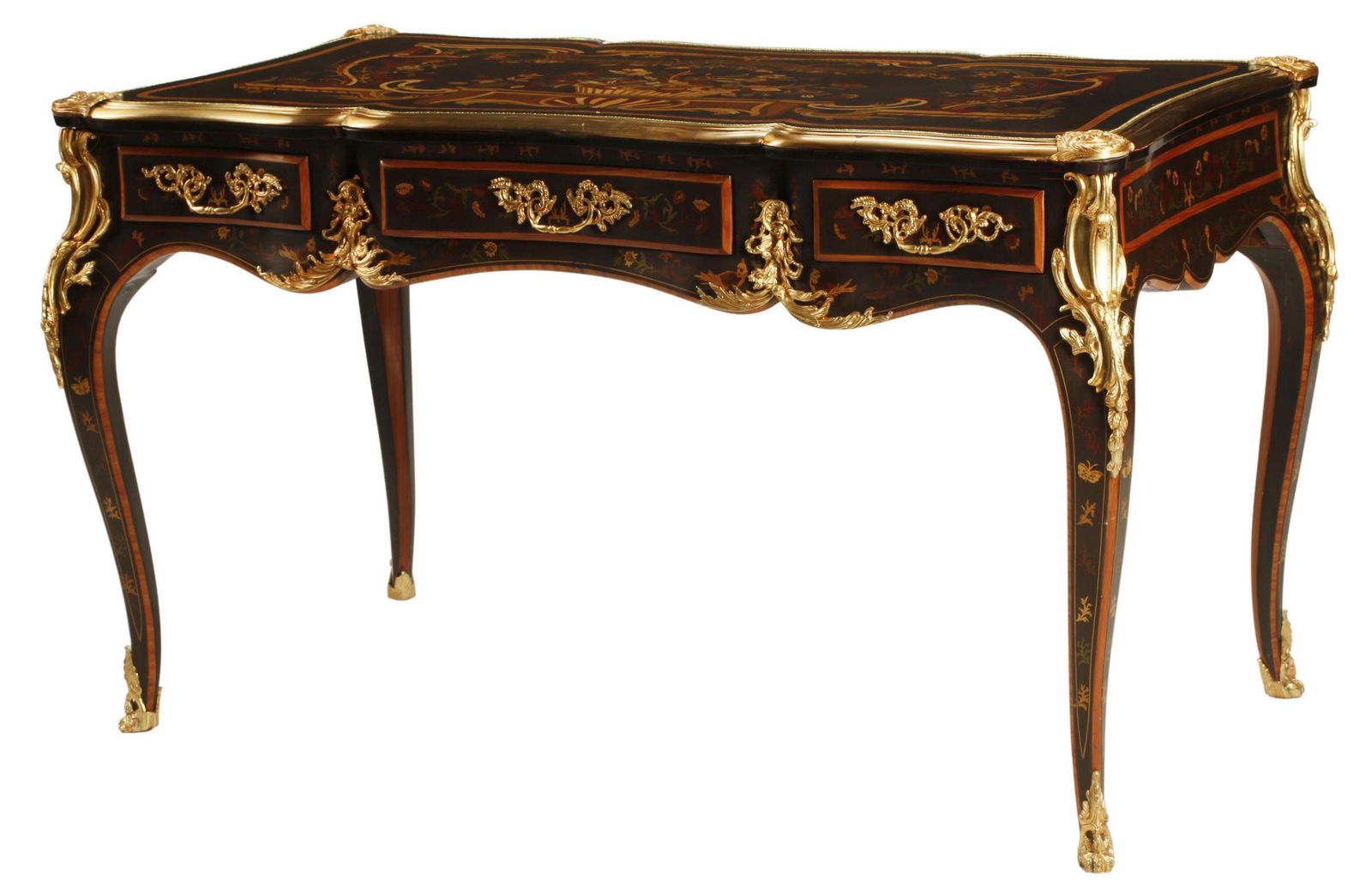 LOUIS XV STYLE ORMOLU-MOUNTED & INLAID BUREAU PLAT (1 of 5)