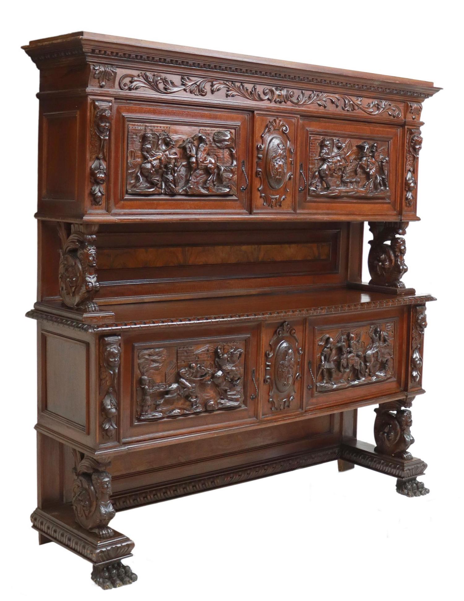 ITALIAN RENAISSANCE REVIVAL CARVED SIDEBOARD (1 of 8)