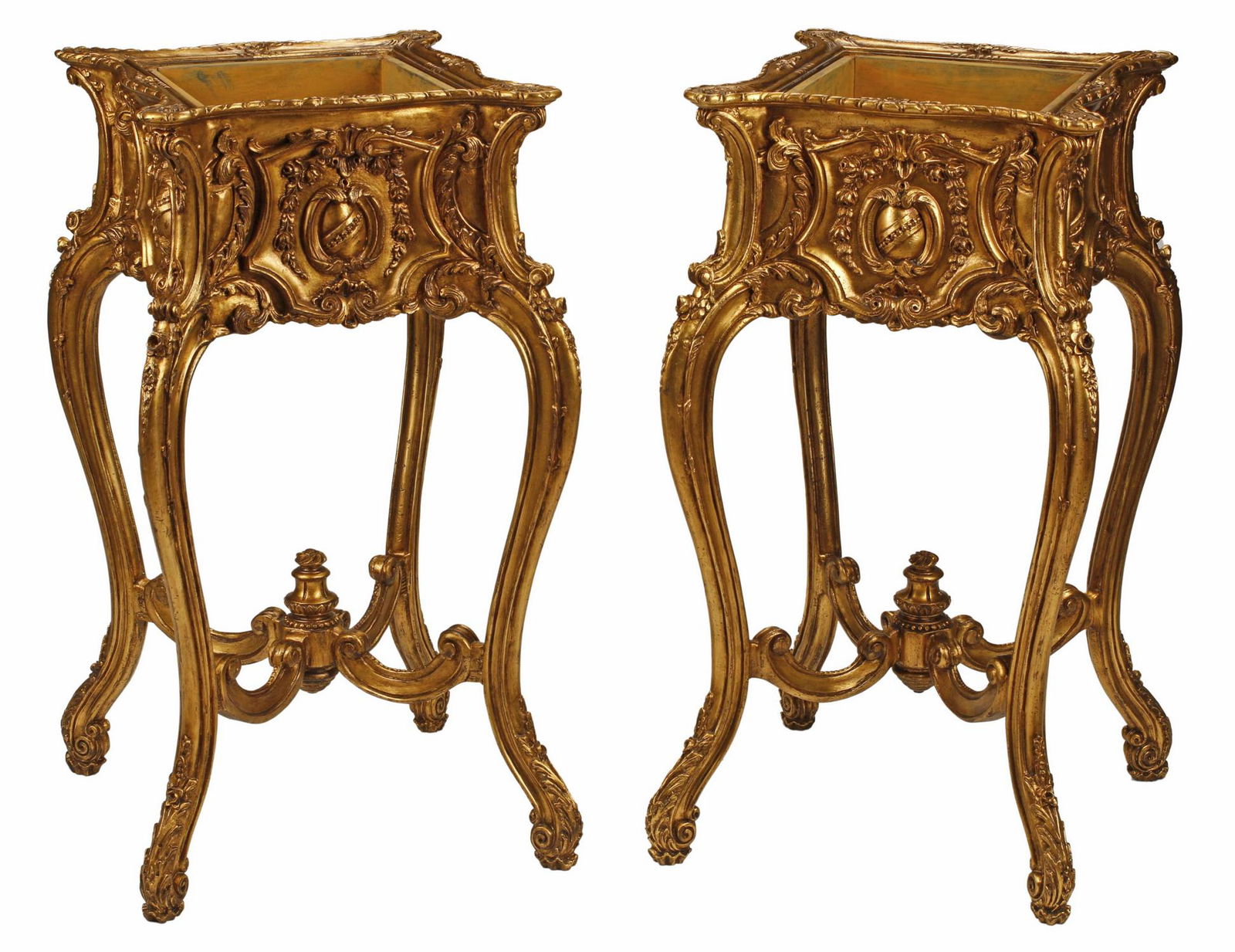 2) ITALIAN LOUIS XV STYLE CARVED GILTWOOD PLANTERS (1 of 4)