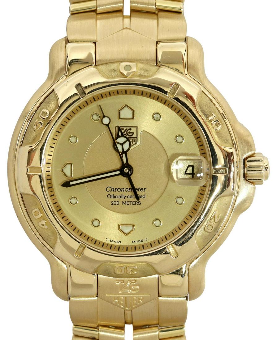 GENT'S TAG HEUER 18K GOLD CHRONOMETER WATCH (1 of 6)