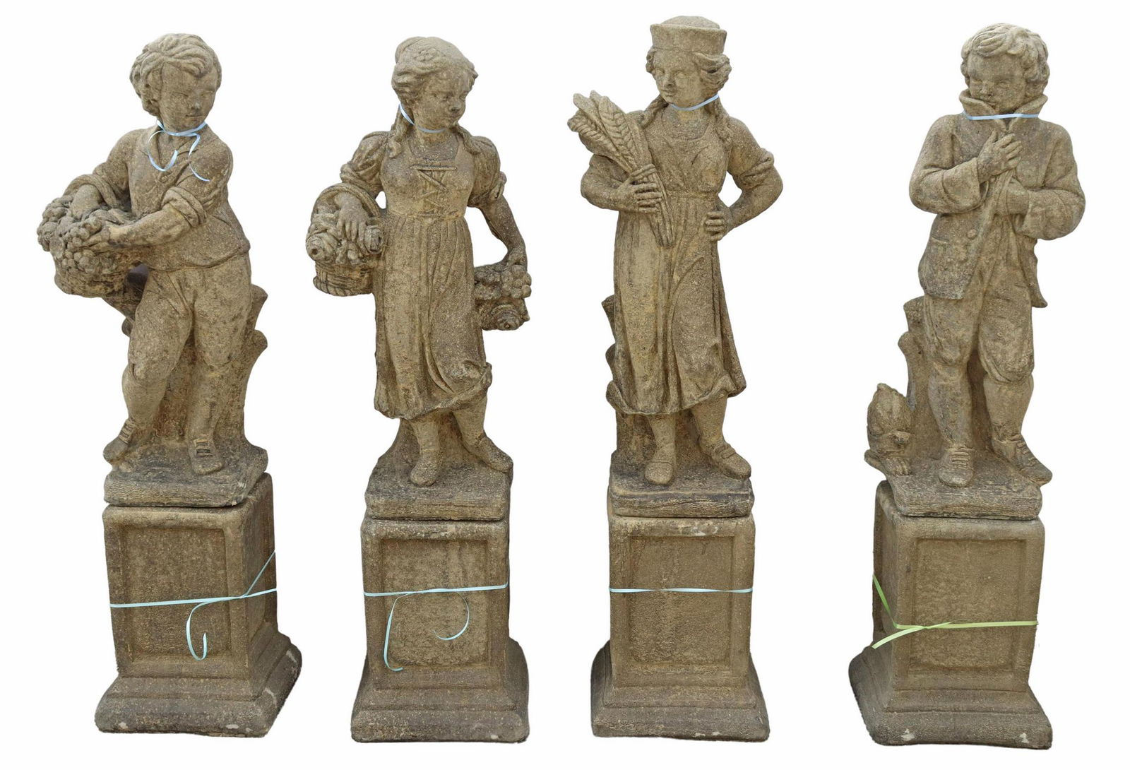 (LOT) CAST STONE FOUR SEASONS STATUES, 44.5"H (1 of 2)