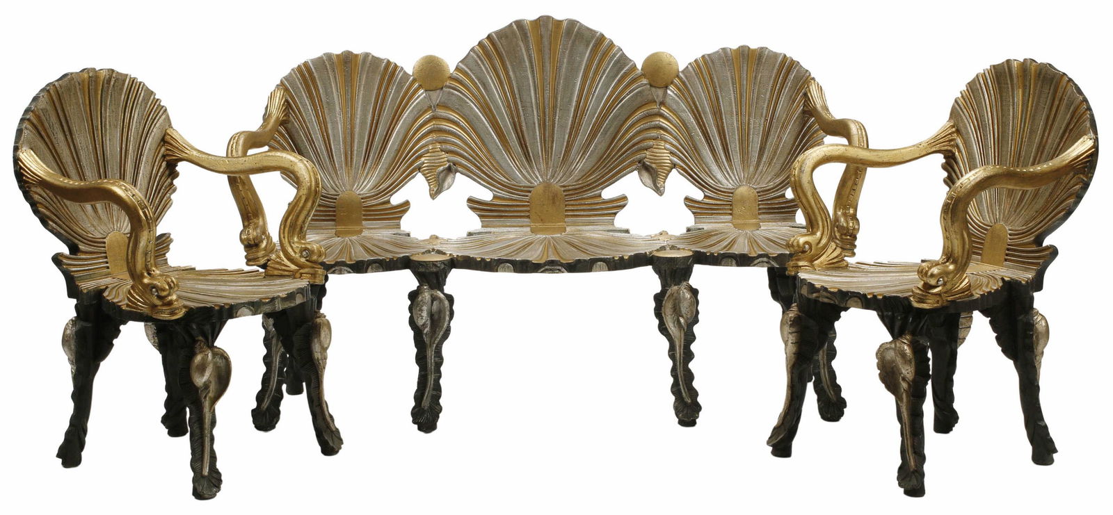 (3) ITALIANATE GROTTO STYLE THREE-PIECE SALON SET (1 of 4)