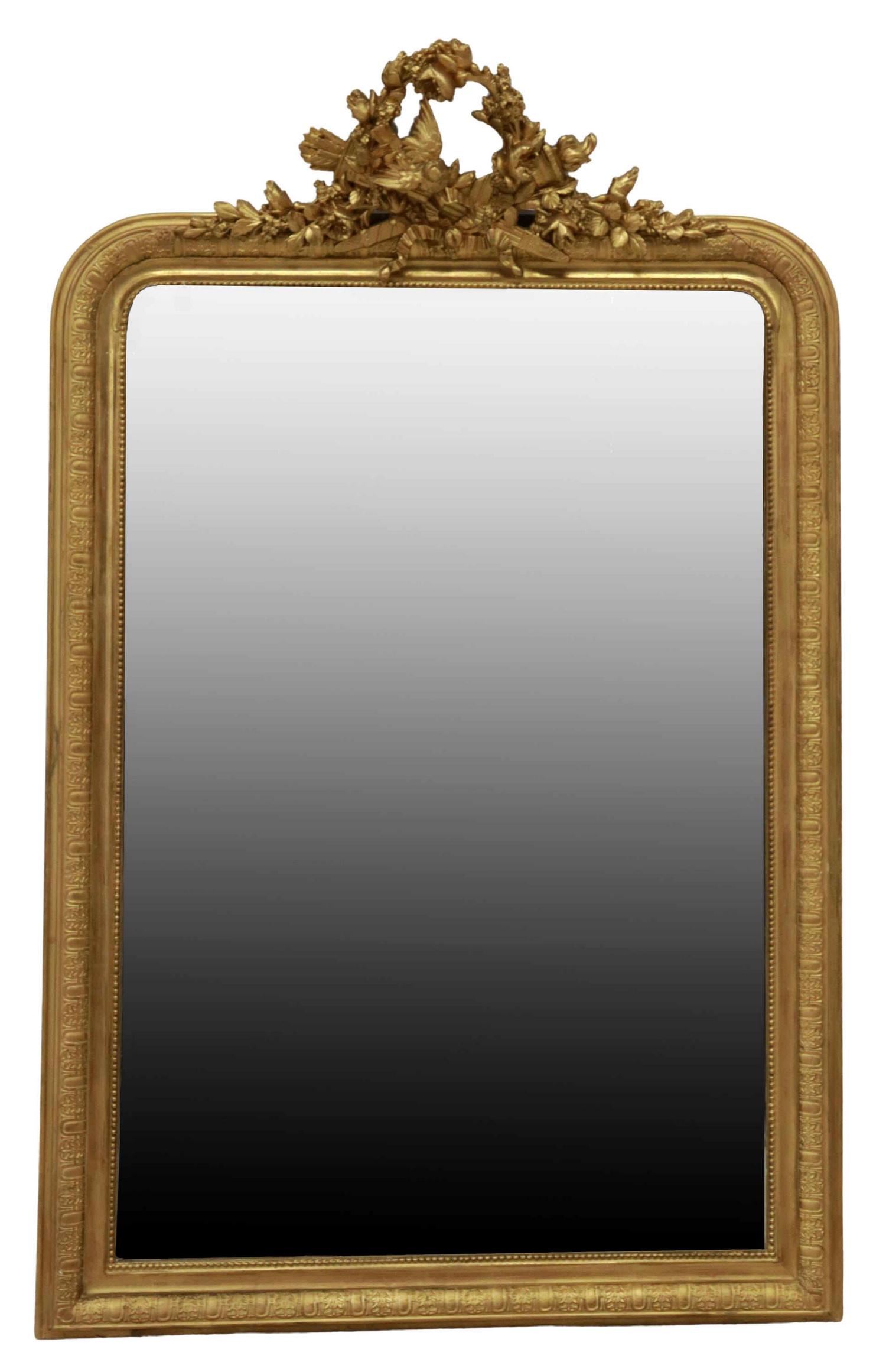 FRENCH LOUIS XVI STYLE WALL MIRROR, 19TH C. (1 of 3)