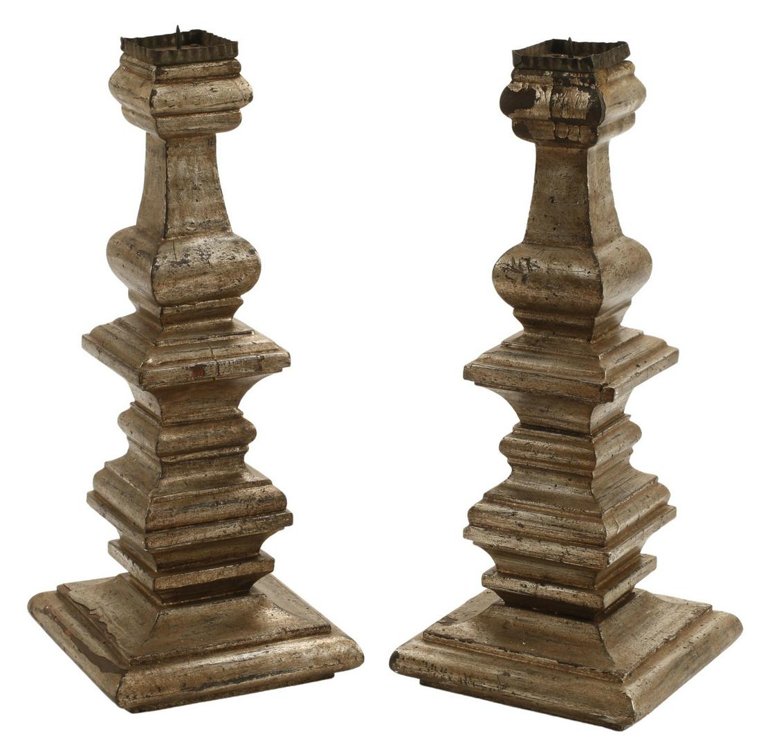 (2) ITALIAN BAROQUE STYLE CARVED CANDLE PRICKETS (1 of 3)