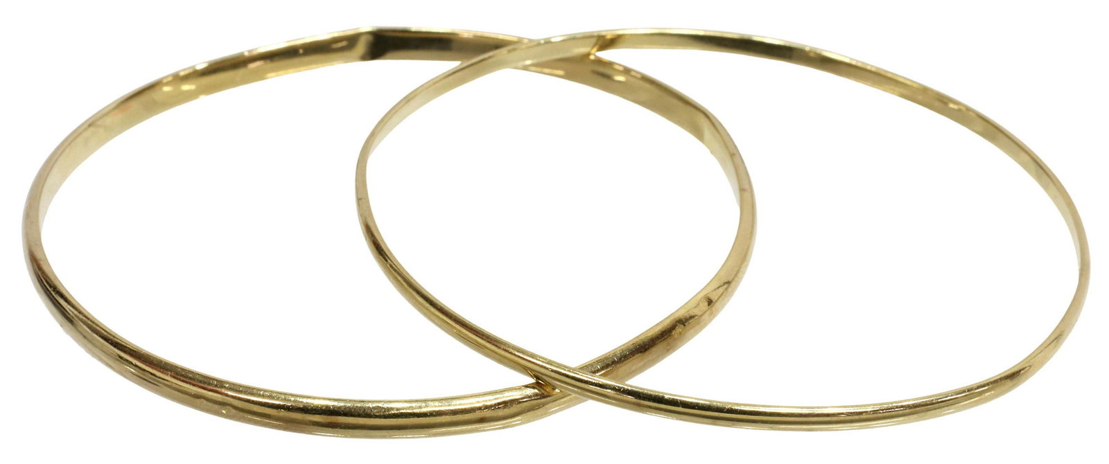 (2) ESTATE 14KT YELLOW GOLD BANGLES BRACELETS (1 of 3)