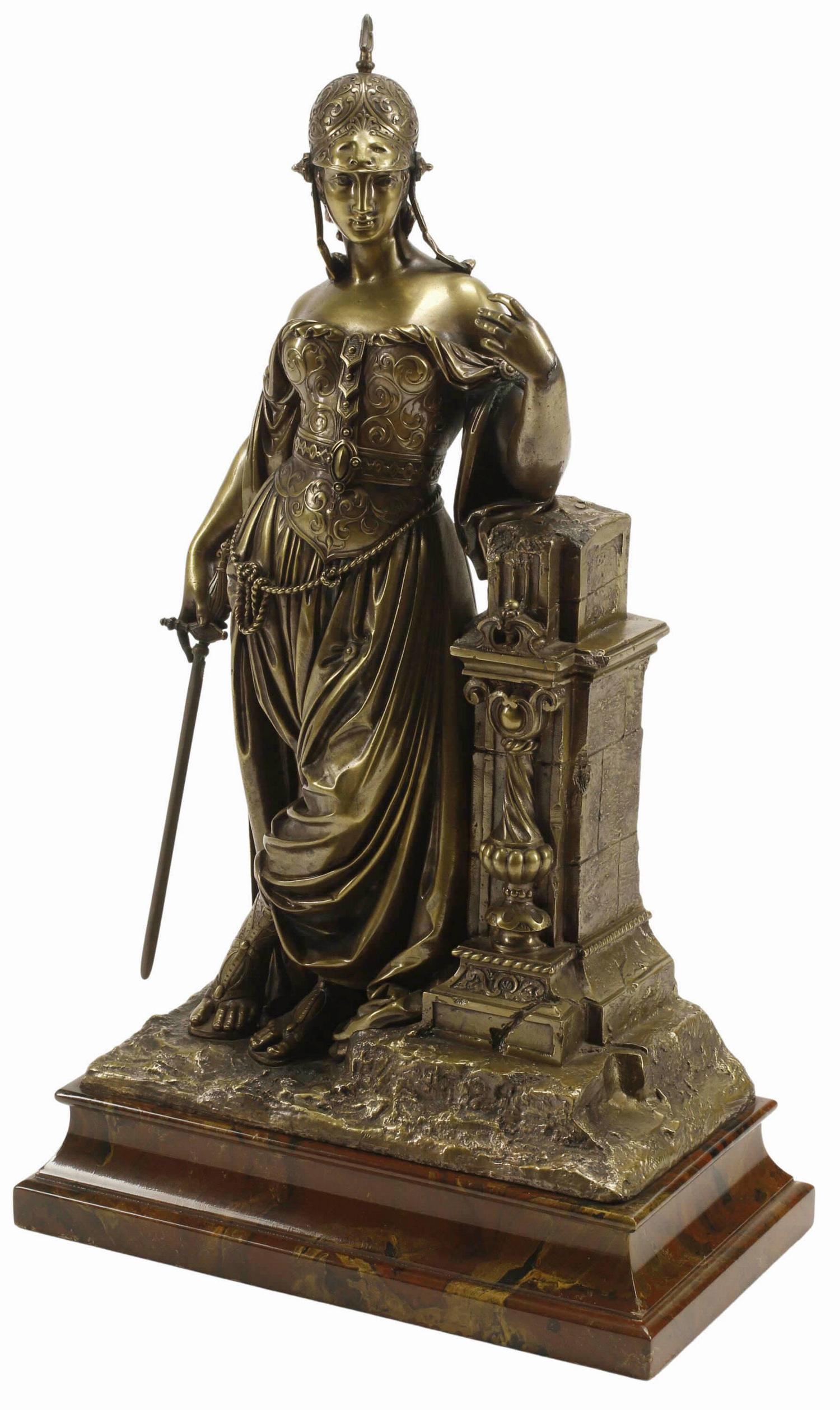 FRENCH BRONZE DORE SCULPTURE OF ATHENA (1 of 4)