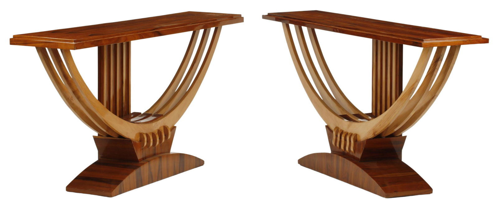 (2) LARGE ART DECO STYLE SCULPTURAL CONSOLE TABLES (1 of 4)