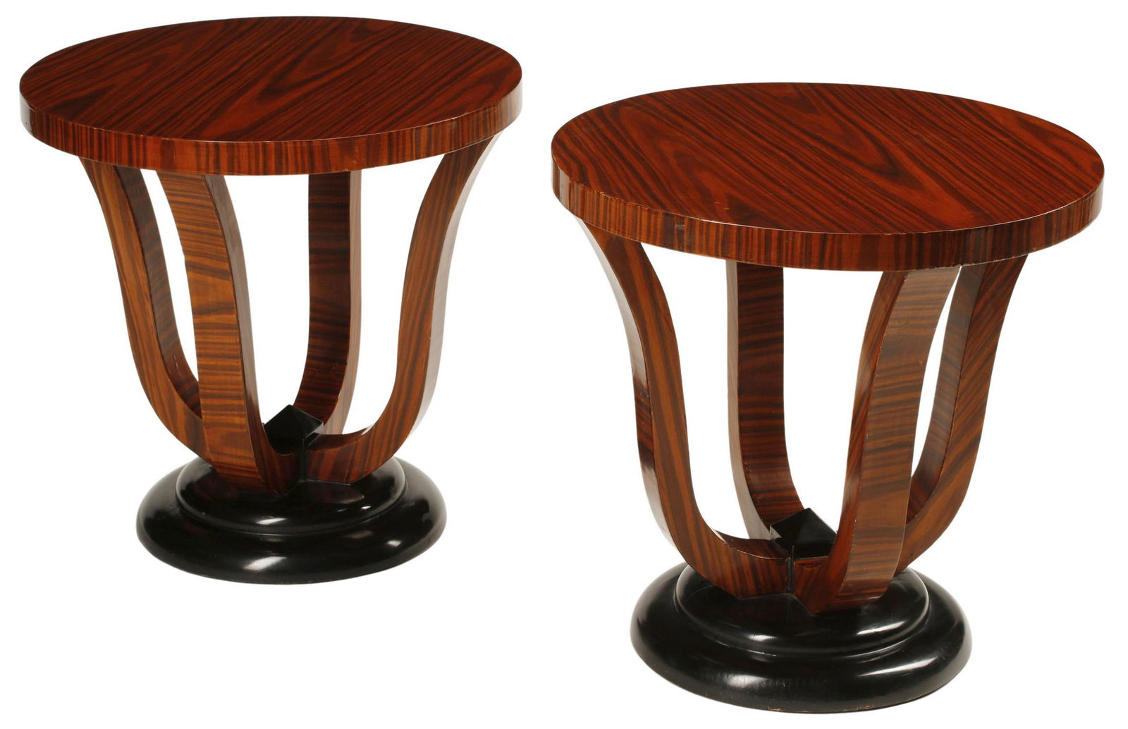 (2) ART DECO STYLE PARCEL EBONIZED SIDE TABLES (1 of 4)