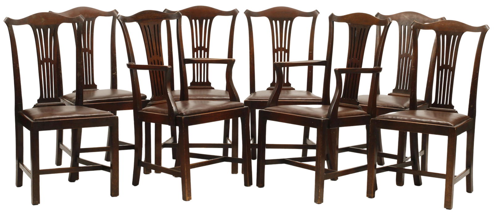 (8) GEORGIAN MAHOGANY & LEATHER DINING CHAIRS (1 of 4)