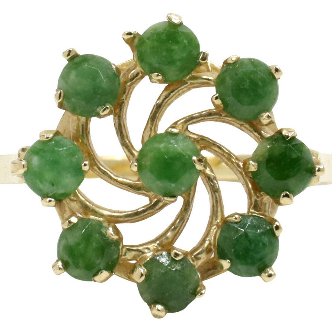 ESTATE 14KT YELLOW GOLD & NEPHRITE JADE RING (1 of 5)