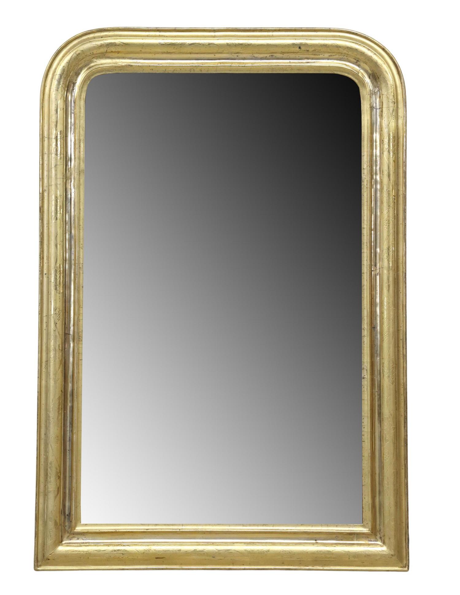 FRENCH LOUIS PHILIPPE PERIOD GILTWOOD MIRROR (1 of 3)