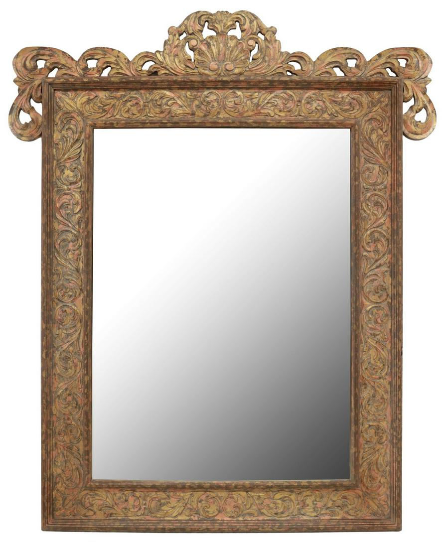 LARGE LA BARGE PARCEL GILT WALL MIRROR, 71" X 59" (1 of 3)
