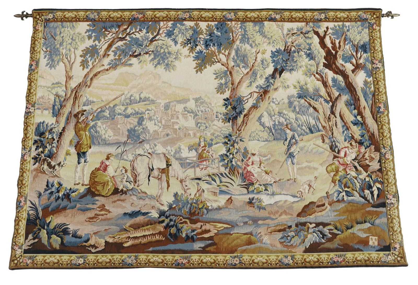 FRENCH AUBUSSON STYLE JACQUARD WALL TAPESTRY (1 of 3)