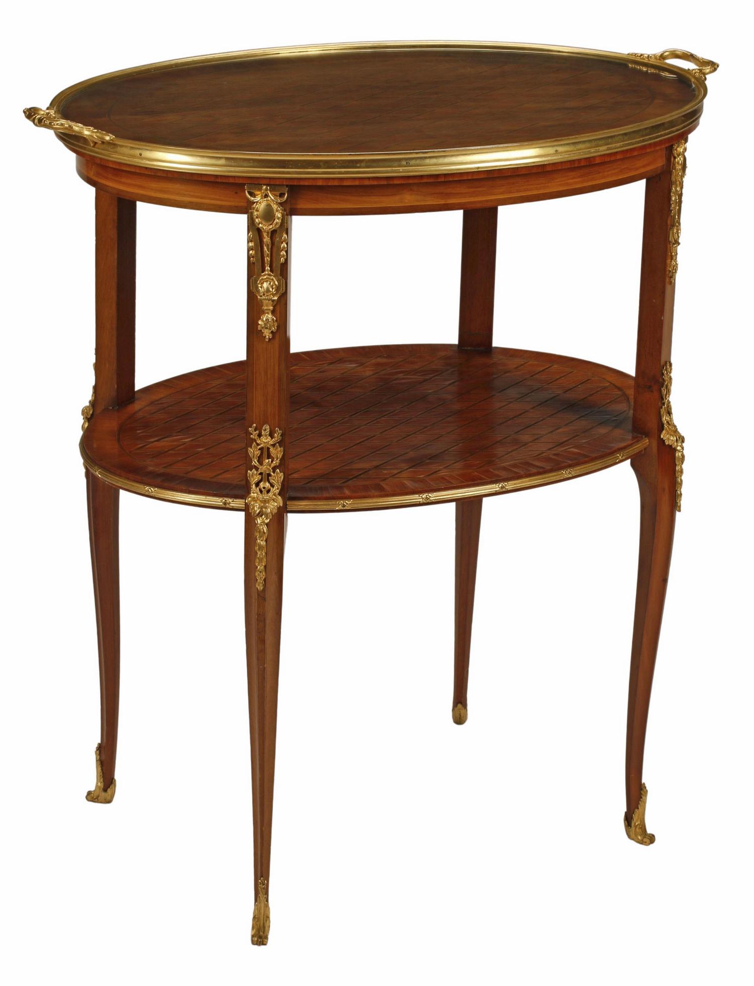 FRENCH TRANSITIONAL STYLE ORMOLU-MOUNTED TEA TABLE (1 of 4)