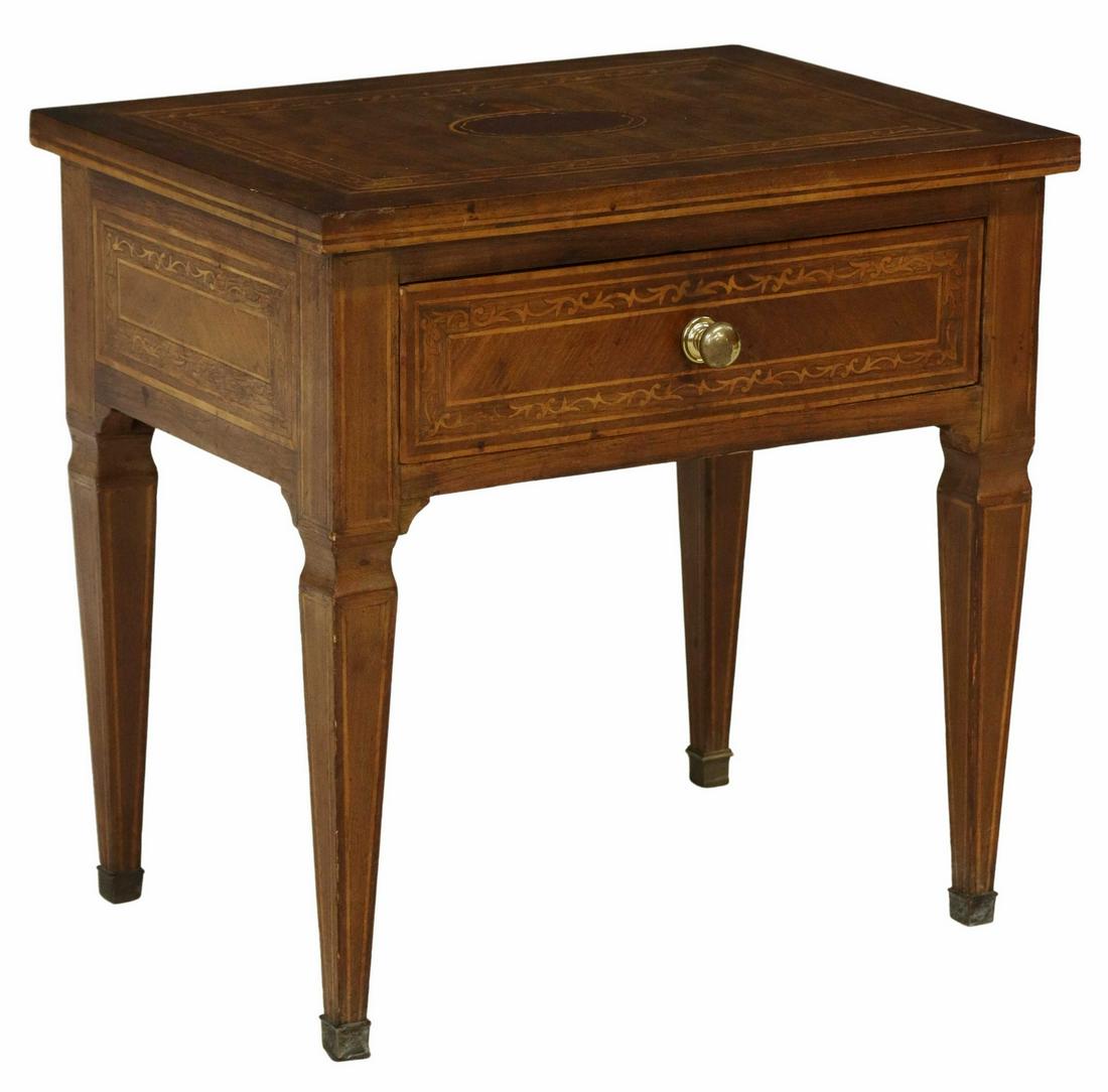 ITALIAN NEOCLASSICAL STYLE MARQUETRY NIGHTSTAND (1 of 5)
