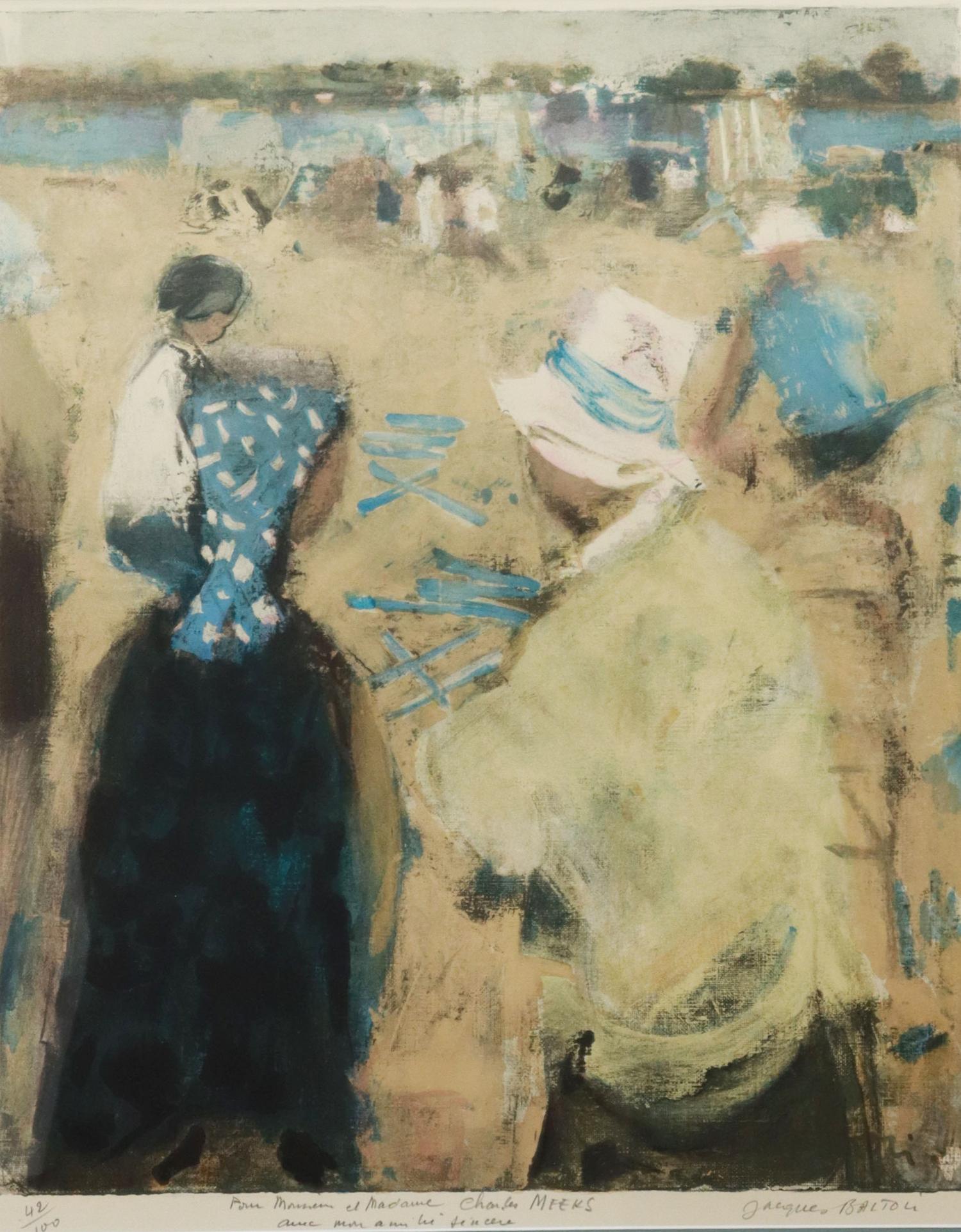 JACQUES BARTOLI (1920-1997) BEACH LITHOGRAPH (1 of 4)