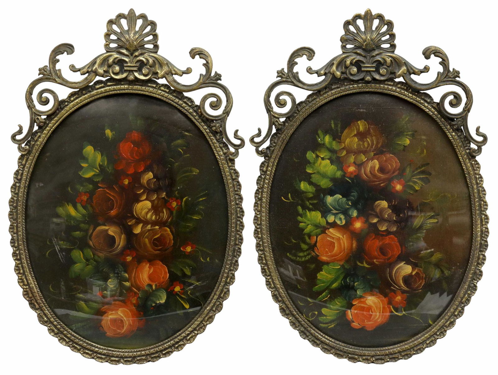 (2) GILT METAL FRAMED STILL LIFE OIL PAINTINGS (1 of 2)