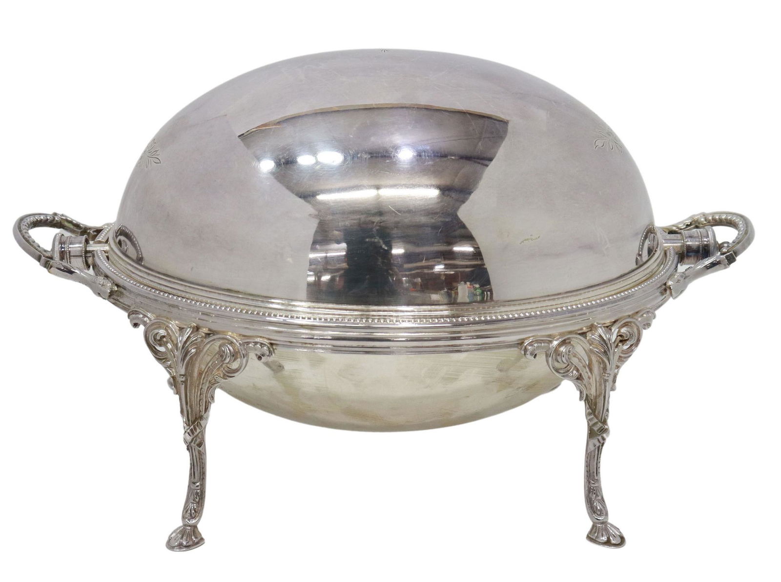 SILVERPLATE ROLL-TOP SERVING DISH (1 of 5)
