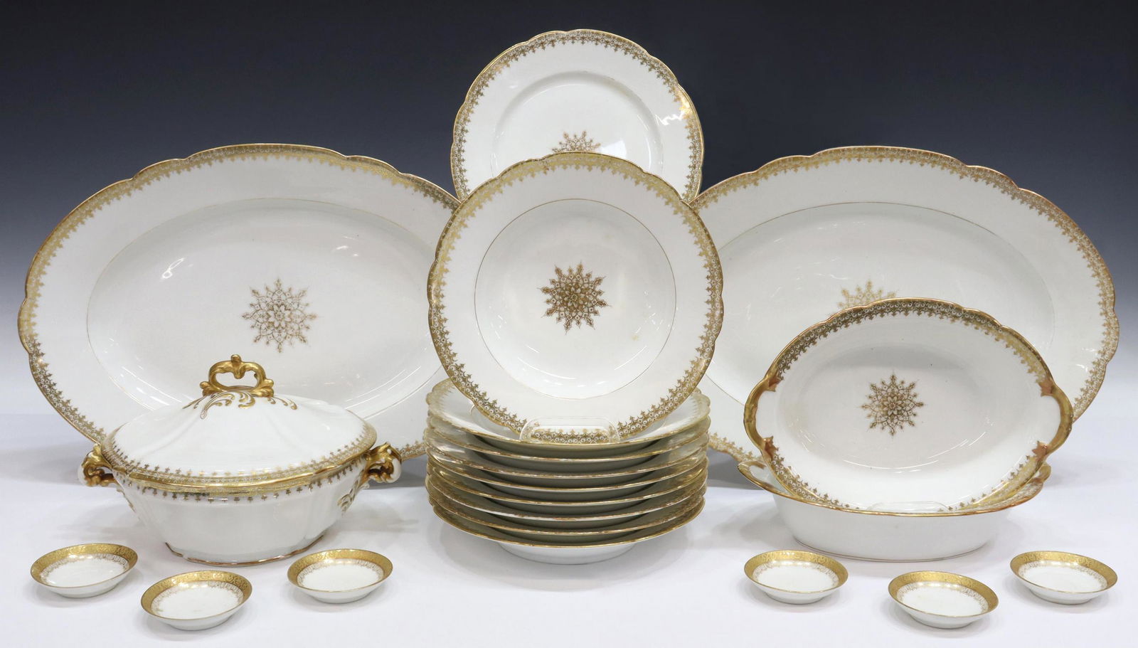 (36) FRENCH LIMOGES PARCEL GILT PORCELAIN SERVICE (1 of 6)