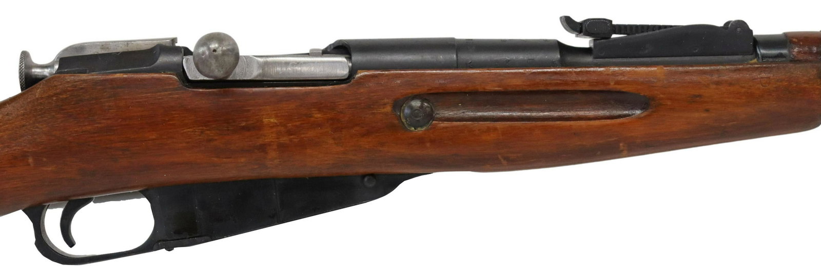 MOSIN-NAGANT 91/30 SNIPER RIFLE: Mosin-Nagant Model 91/30 sniper rifle, Tula arsenal, mfg. 1939, 7.62 x 54 caliber, 28.75" barrel, hooded front sight, cleaning rod, cylindrical receiver, receiver ring with Tula Arsenal star, numerous