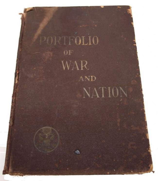 PROFUSELY ILLUSTRATED U.S. CIVIL WAR HISTORY BOOK: Oversize illustrated Civil War history book: "Official Portfolio of War and Nation, A Graphic and Pictorial History...",edited by General Marcus F. Wright, Washington, D.C., 1908, 582 pages, statistic