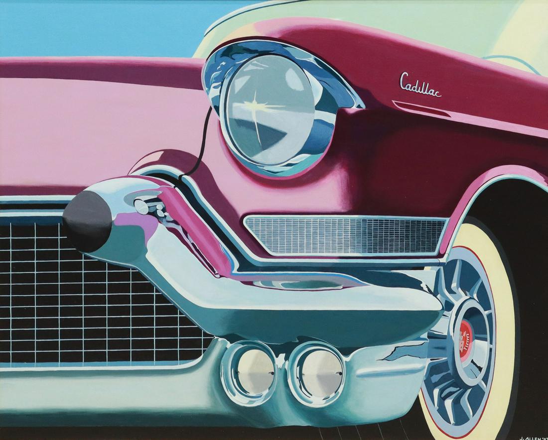 JOHN C. ALLEN (D.2016) CADILLAC PAINTING 34" X 42" (1 of 5)